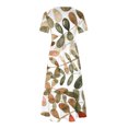 thumbnail image 4 of IROINNID Summer Dresses for Women , Women Wedding Guest Maxi Dresses with Short Sleeve and Round Neck Printed Summer Casual Loose Outfits Dress, 4 of 4
