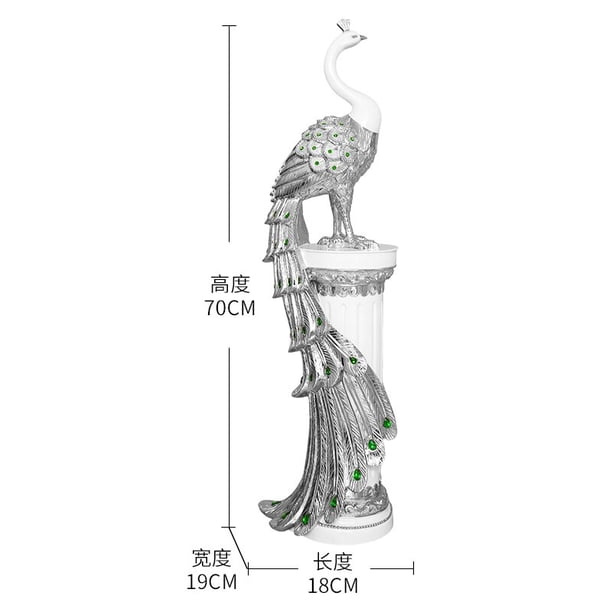 Adorno de estatua de pavo real, luz nórdica, artesanías de lujo, gabinete de TV, porche, decoración de piso grande, accesorios de decoración del hogar, estatuilla, regalos