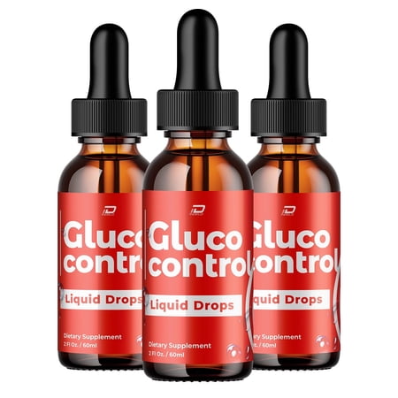 Gluco Control Liquid Drops Healthy Blood Support Formula – GlucoControl Dietary Supplement Drops, 3 Pack, 3 Month Supply
