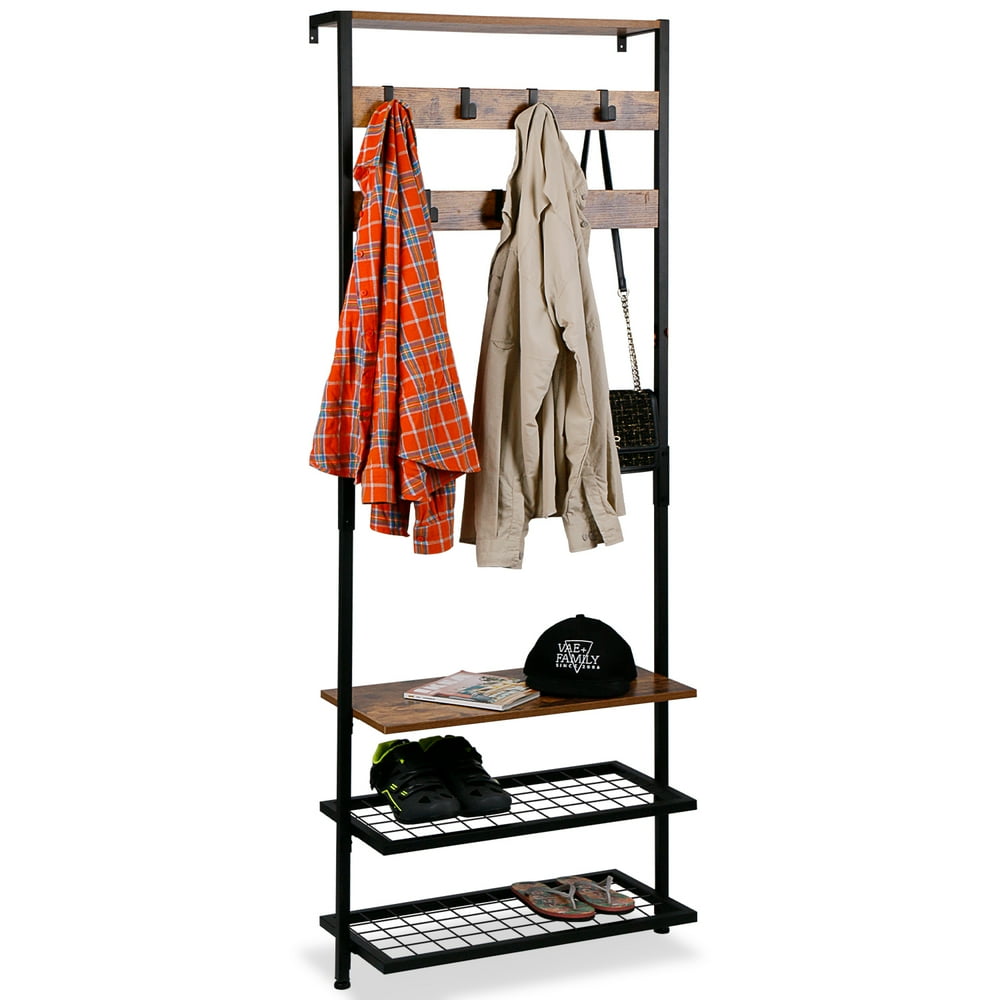 Leopard Hall Tree, Entryway Coat Rack, Against The Wall Narrow Hall