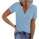 thumbnail image 1 of Blusa informal de manga corta con cuello en V para mujer OAVQHLG3B Store  lin121212, 1 of 3