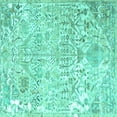thumbnail image 1 of Ahgly Company Indoor Square Persian Turquoise Blue Traditional Area Rugs, 4' Square, 1 of 4