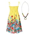 thumbnail image 2 of iiniim Girls Summer Sleeveless Straps Bohemian Beach Dress Flower Print Rainbow Beach Sundress 3-12 Type F 10-12, 2 of 7