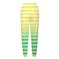 thumbnail image 4 of Puntoco Moda Casual Para Mujer Bolsillos Estampados A Rayas Cintura Elástica Cordón Leggings Pantalones De Chándal Pantalones Amarillo Xxl, 4 of 5