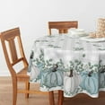 thumbnail image 4 of Fall Tablecloth 60x60 Inch Round, Thanksgiving Autumn Harvest Blue Pumpkin Buffalo Plaid Table Cover for Party Picnic Dinner Decor, 4 of 6