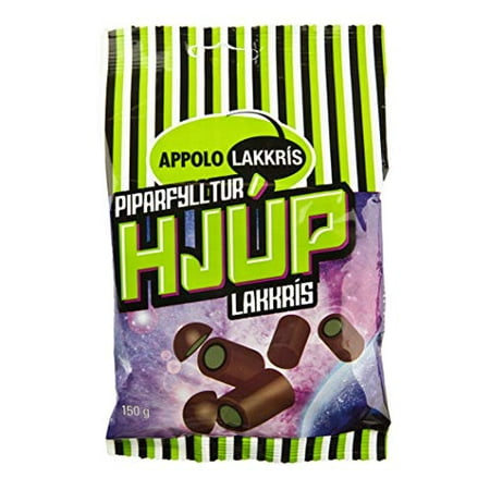- Iceland Hjup Green Piparfylltur Lakkris, Licorice Rod filled with Licorice Cream 150g - 5.2Oz