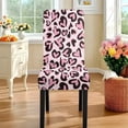 thumbnail image 4 of TSOVTHRID Pink Heart Leopard Print Dining Chair Seat Covers Set of 5 PCS Includes Dining Chair Covers with Tablecloths, Washable Table Cloth Scratch-Resistant Seat Protector for Party Decoration, 4 of 7