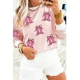 thumbnail image 3 of Women's Pink Stripe Sequin Cowgirl T-Shirt – Casual Long Sleeve Round Neck Top [ZhiHiMeRi] | XL, 3 of 6