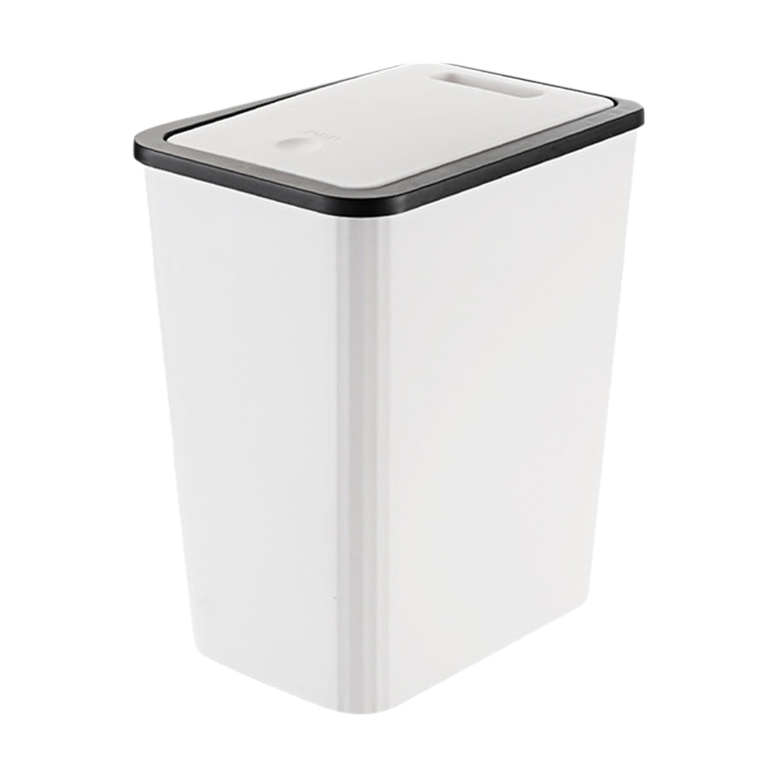 Bathroom Trash Can with Press Popup Lid and Odor-Lock Inner Ring – Slim Plastic Wastebasket for Toilet, Bedroom, Office, Small Spaces, Keeps Garbage Sealed and Fresh