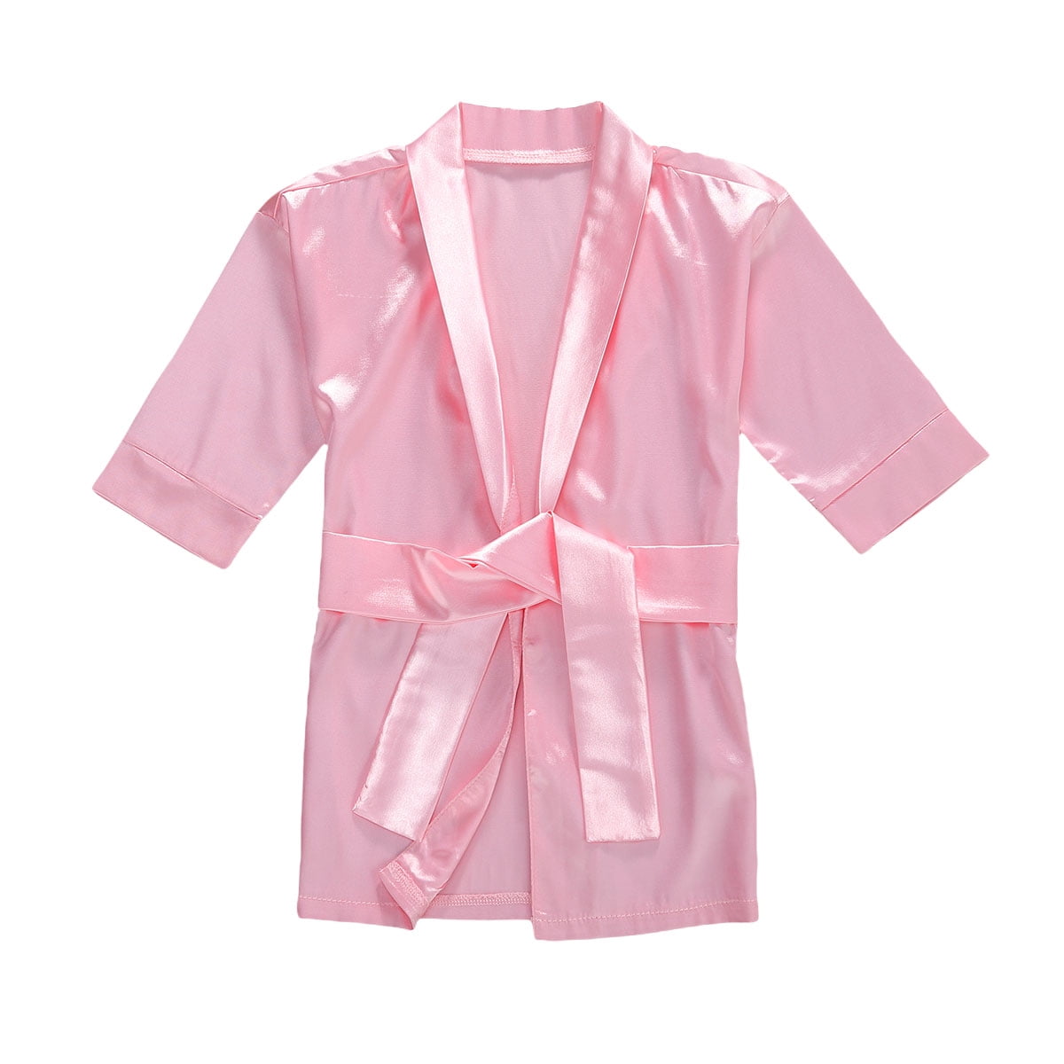 LZCYILANXIULSL Toddler Baby Girl Silk Satin Robes Nightgowns Kimono Dress Kids Pajamas Sleepwear Outfit Cute Clothes