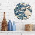 thumbnail image 3 of Blue Wavy Vintage Round Wall Clock Silent Battery Operated Home Decor for Living Room Bedroom, 3 of 7