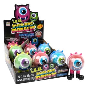 Kidsmania - ICU Cyclops Monster - Jawbreaker w/assorted flavors & bubble gum center