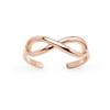 River Island Rose Gold Flashed Sterling Silver Polished Figure Eight Infinity Adjustable Toe Ring