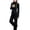 Black, variant on BXJX Girls Outfit Sets Size 14-16, 2 Piece Zip up Outdoor Stand Collar Sports Jacket,Flare Yoga Pants Sets