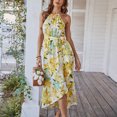 thumbnail image 2 of Moda mujer verano sin mangas sexy casual vendaje plisado estampado vestido largo Fridja  hjkh5365, 2 of 6