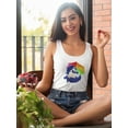 thumbnail image 2 of Unicorn Under Rainbow Umbrella Tank Women -Image by Shutterstock, Female Small, 2 of 4