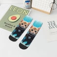 thumbnail image 5 of Salouo Underwater Diving Cat Pattern Unisex Middle Tube Socks,Middle-Finger Knee High Socks Over The Calf Tube Stocking Crew Stockings for Women and Men Tube Socks, 5 of 8