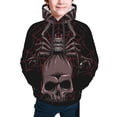 thumbnail image 5 of Kll Unisex Kids Boys Girls Hooded Pocket Pullover Hoodies-Spider With Skull, 5 of 9