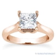 thumbnail image 2 of Square Brilliant Cut Charles & Colvard Moissanite Solitaire Engagement Ring in 14k Rose Gold, 2 of 4
