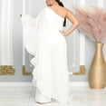 thumbnail image 5 of Combinaisons pour Femmes à une Épaule Soirée Cocktail Semi-Formelle Robe Maxi Pantalon Ensemble de Survêtement 2 Pcs S-111 Blanc m, 5 of 5