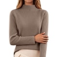 thumbnail image 1 of TINZ Chandail en Tricot pour Femmes Col Roulé Haut Décontracté Doux Confortable Extensible Blouse à Manches Longues pour Printemps Automne Hiver Jupe de Tennis pour Filles Jupes Latérales Universelles, 1 of 4