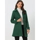thumbnail image 2 of Abrigo largo de invierno con bolsillos para mujer con un solo pecho Verde M, 2 of 6