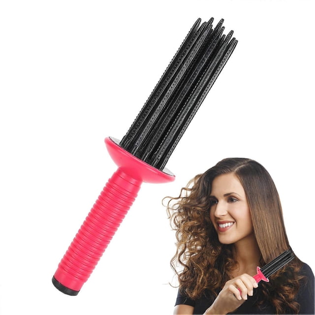 Peine rizador antideslizante y cepillo rizador esponjoso para peinados en cabello húmedo y seco. Ideal para viajes.