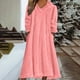 thumbnail image 1 of TaTaai Women's Casual Solid Color Hooded Long Sleeve Plush Pocket Dress Round Neck Loose Comfortable Home Long Nightgown Loungewear Gift, 1 of 5