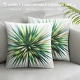 thumbnail image 3 of JEUXUS Throw Pillow Cover Green Leaf Jungle Short Plush Pillowcase White, 3 of 5