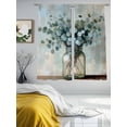 thumbnail image 3 of Summer Eucalyptus Sheer Curtains 63 Inch Length 2 Panels Set, Spring Leaves Botanical Floral Voile Window Treatment Rod Pocket Curtains Sheers Drapes for Bedroom/Living Room/Kitchen 52x"63"x2, 3 of 7