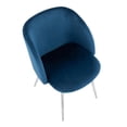 thumbnail image 4 of LumiSource Chrome, Blue Velvet Fran Chair - Set of 2, 4 of 9