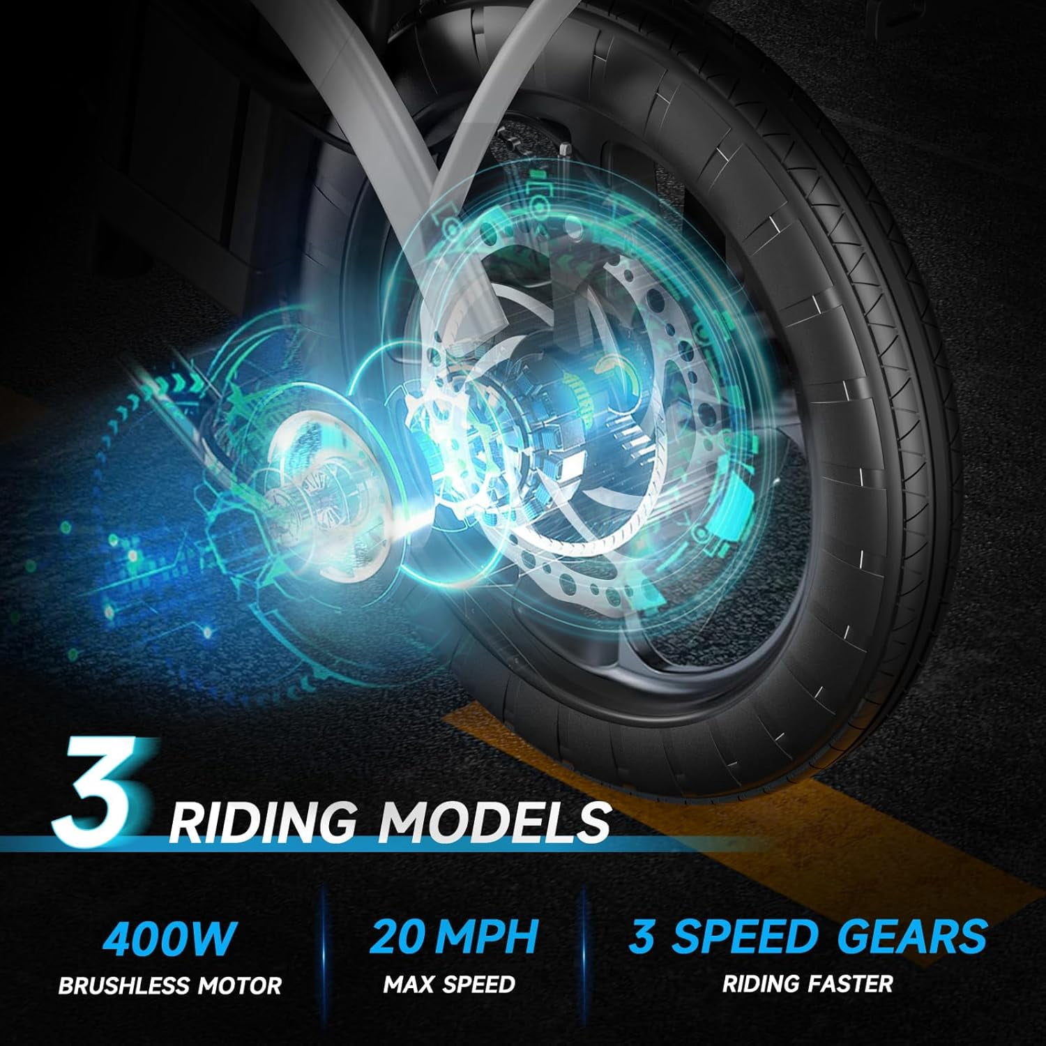 APYEAR 14" Folding Electric Bike 22 Miles, 350W Electric Bicycle for Adults, 48V Battery Ebike Suitable for Commuting 48V Battery