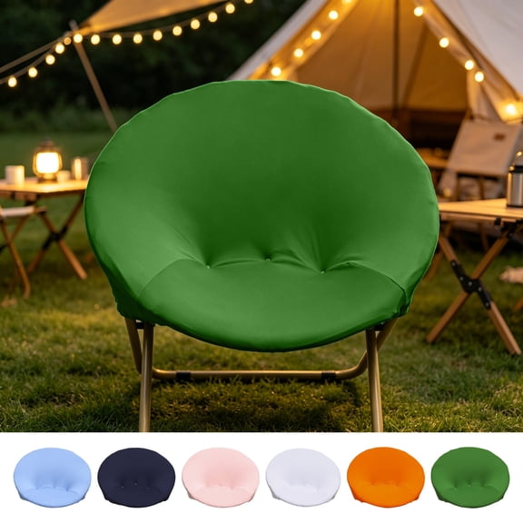 Yhmxh Stretchable Moon Chair Slipcover, Removable Washable Round Saucer Chair Cover, Soft Circle Chair Slipcovers Protector for Indoor/Outdoor Foldable Moon Chairs, Fits 28.7-32.6in Diameter
