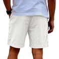 thumbnail image 4 of VV AVEORS Mens Corduroy Shorts Casual Elastic Waistband Big And Tall Shorts Solid Color Lightweight Work Short With Pockets White XL, 4 of 7