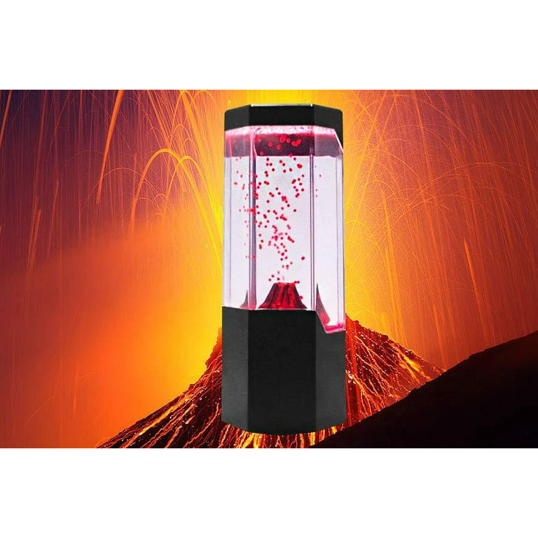 Loopsun Kitchen Appliances LED Volcano Lamp,Red Lava Erupting,Mini Led Lit  Water Volcano Lamp,Cool Home Office Desk Decor Gift For Home Decor & Gifts  For Men Women And Kids 