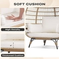thumbnail image 3 of EastVita Single Standing Egg Chair Outdoor Patio Egg Chair with Cushions Metal Frame Stand Suitable for Balcony Terrace Living Room Beige, 3 of 7