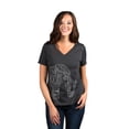 thumbnail image 2 of Thread Tank Artisan Elephant Women's Relaxed V-Neck T-Shirt Tee Charcoal Large, 2 of 4