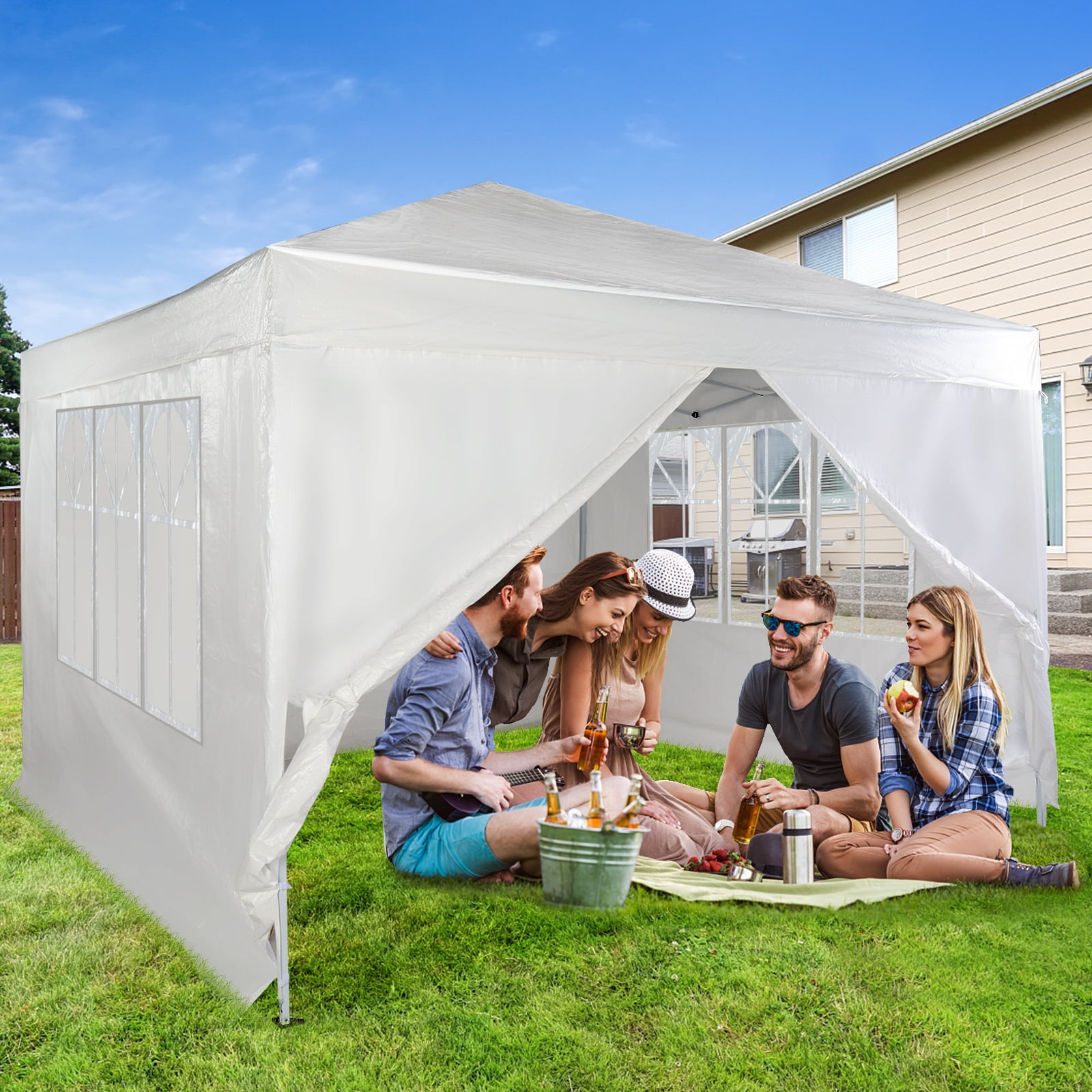 Tents for Party 10'x10', Upgrade Folding Canopy Tent Easy Setup with