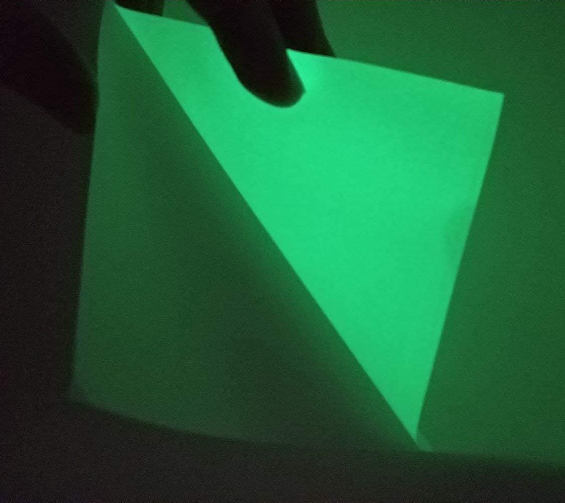 INTBUYING 1 Yard 20inch Width PU Vinyl Glow in The Dark for T-Shirts Heat Press Transfer Printing Craft