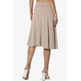 thumbnail image 2 of Women's PLUS Simple Foldover Stretch A-Line Flared Knee Length Skirt Comfy Stylish, 2 of 7