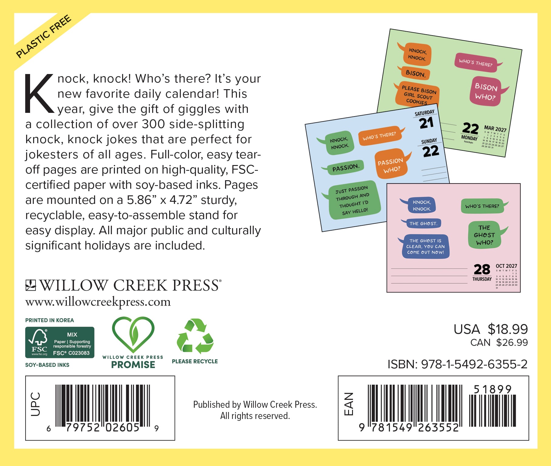 Willow Creek Press, Knock Knock 2027 Box Calendar