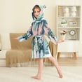 thumbnail image 4 of FORMRS Niños Bathrobe Unisex Hooded Robe Soft Plush Pajamas Sleepwear, Size 2-3T, Pink Flowers, 4 of 7