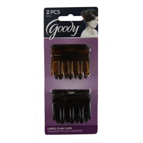 Goody Classics Square Comfort Claw Clips, Assorted Colors, 2 Count