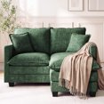 thumbnail image 3 of Daeorio 52" Upholstered Loveseat Sofa,L-Shaped Cloud Couch Comfy Chenille 2 Pillows for Small Spaces,Living Room,Bedroom and Apartment(Green), 3 of 11