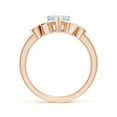 thumbnail image 2 of Angara Natural 0.7 Ct. Aquamarine with Diamond Heart Ring in 14K Rose Gold for Women (Ring Size: 3), 2 of 8