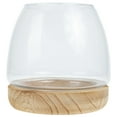 thumbnail image 1 of UPOUART 1Set Unique Glass Fish Tank with Wooden Base Hydroponic Plant Terrarium for Home, 1 of 7