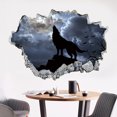 thumbnail image 2 of Adhesivo de pared Fierce Howling Wolf 3D Moonlight 42 x 60 cm PVC, 2 of 2