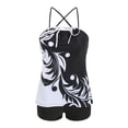 thumbnail image 4 of zaveiop Womens Athletic 2 Piece Tankini Swimsuits with Shorts Swim Tank Tops and Boyshorts Bathing Suits (Black, L), 4 of 6