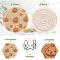 thumbnail image 4 of Yayeee 6 PCS Drink Coasters with Holder Set Woven Absorbent Round Tabletop Hot Pad, Halloween Pumpkins Pattern, 4 of 7
