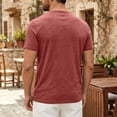 thumbnail image 5 of Mens Henley Lightweight Shirts Short Sleeve Casual Cotton Button T-Shirts Summer Basic Tee, L, 5 of 9